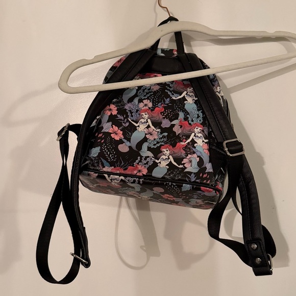 Loungefly Disney All Over Ariel Black Floral Mini Backpack main image 4